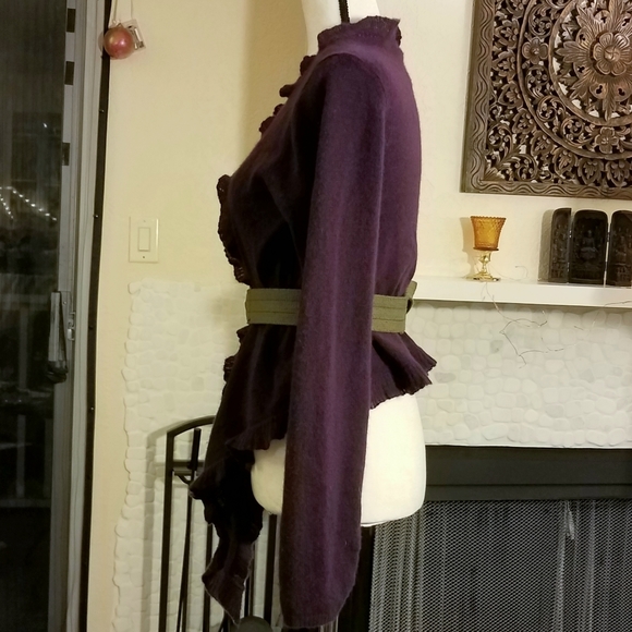 Last chance! Laundry Cashmere Ruffle Tie Cardigan - Picture 5 of 6